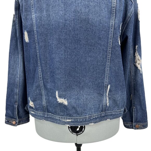 Jack & Avery Womens 3XL Outerwear Destroyed Distressed Denim Ripped Jean Jacket - Picture 6 of 16
